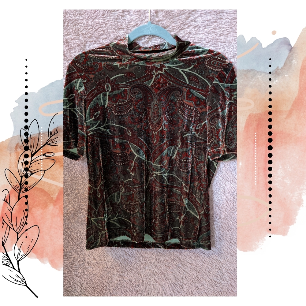 Vintage floral velvet top